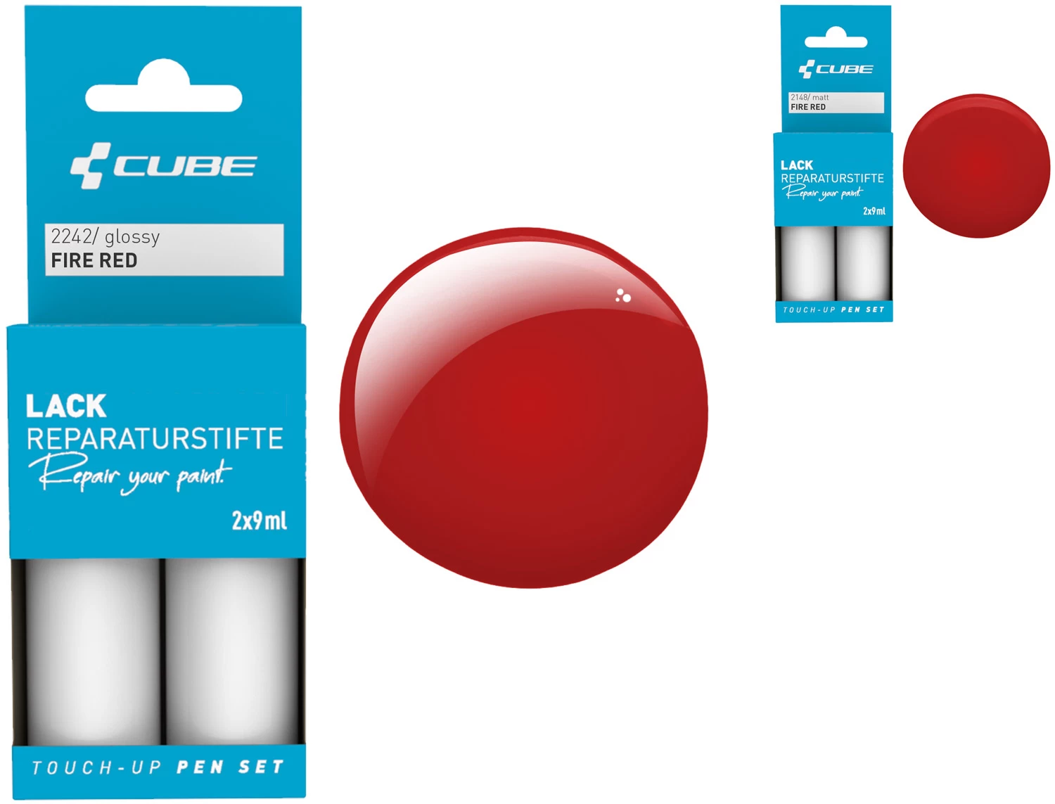 Cube Lackreparaturstift Set FIRE RED 3 Cube Lackreparaturstift Set FIRE RED